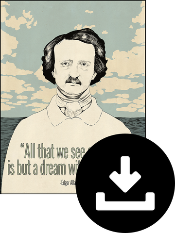 Edgar Allan Poe quote poster digital download